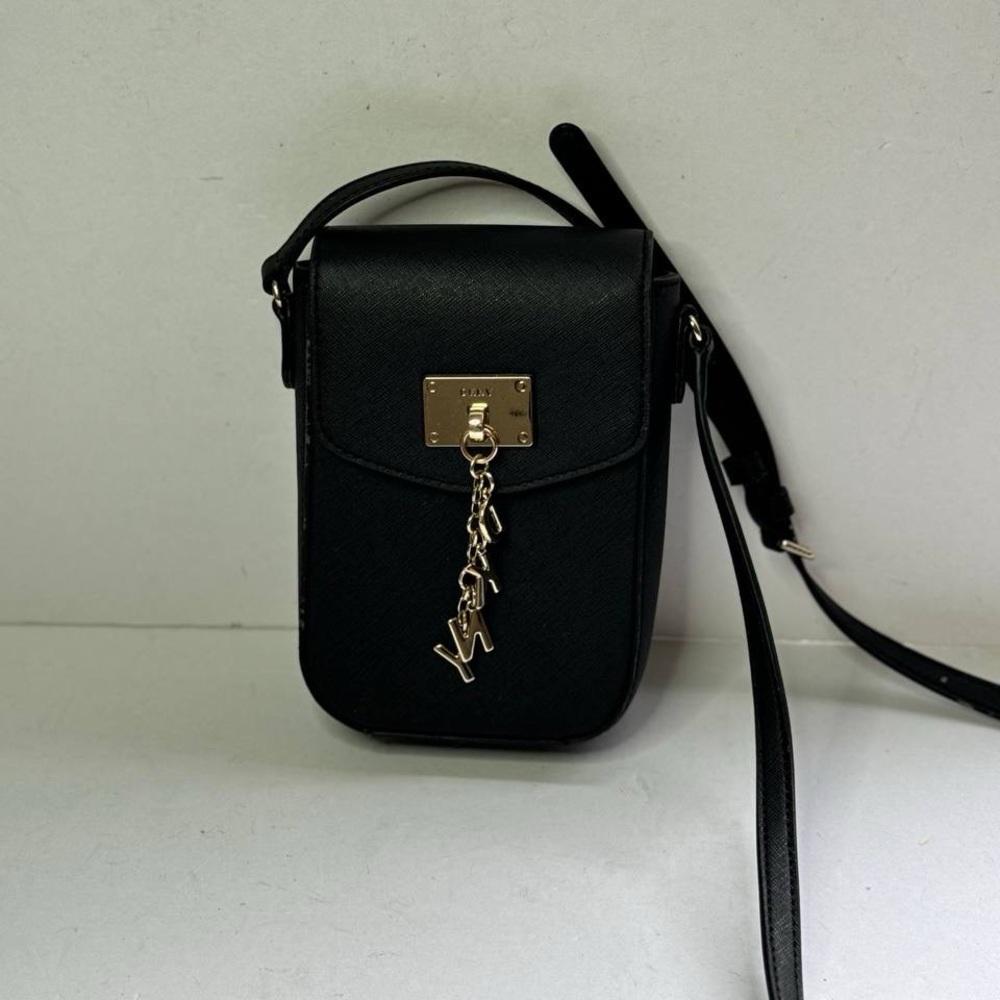 DKNY Women's Cleo NS Phone Crossbody Bag Black/Gold